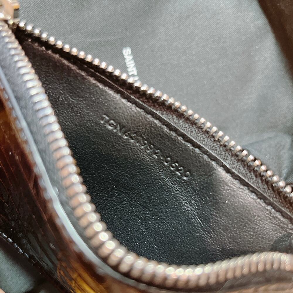 SAINT LAURENT Fragments crocodile effect leather zipped card holder coin case - Picture 7 of 7